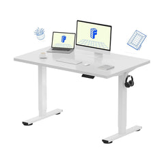 FLEXISPOT EN1 Best Standing Desk | Anti-Collision Detection | 5Y Warranty | 80 KG | Ergonomic Electric Height Adjustable Sit Stand Table (White-White, 120x75CM)