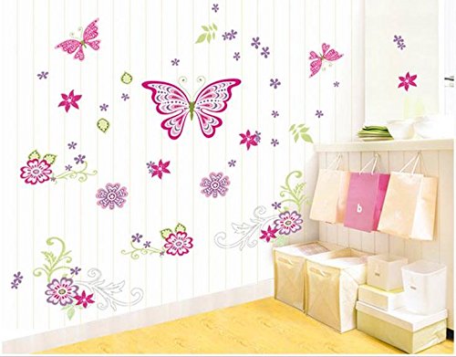 Syga Pink Butterfly Wall Stickers D_HSUS