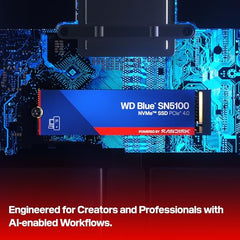 Western Digital WD Blue SN5100 NVMe 500GB, Upto 6600MB/s R, 5Y Warranty, PCIe Gen 4 NVMe M.2 (2280), Internal Solid State Drive (SSD) (WDS500G5B0E-00CPE0)
