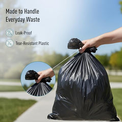 Amazon Brand - Presto! Garbage Bags | XXXL | 30 Count | 10 Bags x 3 Rolls | 42 x 48 In | For Dry & Wet Waste | Black