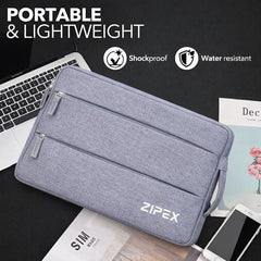 360 Protective 16 Inch Laptop Sleeve Case & Charger Pouch with 2 Front Pockets & Carry Handle | Compatible with 15-16 inch HP, DELL, Asus, Mackbook Devices | Water-Resistant | Blue