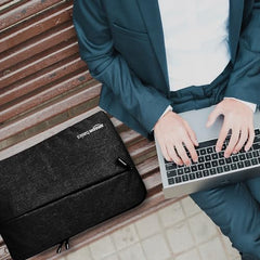 Amazon Basics Laptop Bag Sleeve Case Cover Pouch for Men & Women | 14.1 Inch Laptop/MacBook, Office/College Laptop Bag | Side Handle | Multiple Pockets | Water Repellent | Shock Absorber (Black)