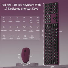 COVEVA Wireless Keyboard and Mouse Combo, 2.4GHz Wireless (Khaki)