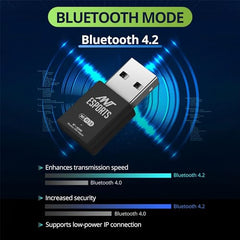 Ant Esports AE600B 600 Mbps Wi-Fi + Bluetooth USB 2.0 Mini Dongle for Desktop Laptop PC I 2.4 & 5Ghz I WiFi 5 802.11AC