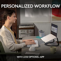Logitech Wave Keys Wireless Ergonomic Keyboard with Cushioned Palm Rest, Comfortable Natural Typing, Easy-Switch, Bluetooth, Logi Bolt Receiver, for Multi-OS, Windows/Mac - Graphite