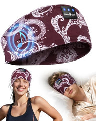 MUSICOZY Sleep Headphones Bluetooth Headband Headphones for Side Sleepers | Sleeping Headbands Wireless Sports Earphones Sweat Resistant Earbuds for Workout Running Cool Gadgets Unique Gifts for Women