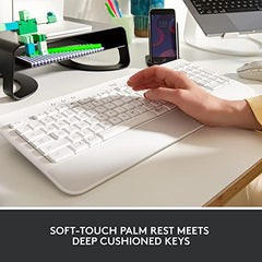 Logitech Signature K650 Wireless Keyboard with Wrist Rest, Full-Size, BLE Bluetooth or Logi Bolt USB Receiver, Comfort Deep-Cushioned Keys, Numpad, Compatible with Most OS/PC/Windows/Mac-Black