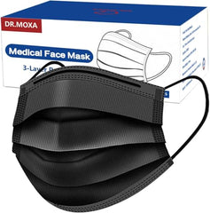 100 Pack Medical Disposable Face Masks ASTM Level 2 Black