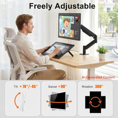 ERGOMAKER Gas Spring Single Monitor Arm for Screen up 13" to 32"
