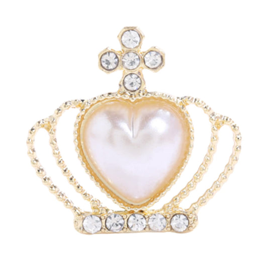 SYGA Pearl Alloy Pendant Crown DIY Fashion Rhinestone Zipper Head Handmade Jewelry Accessories for Necklace, Bracelet (Crystal Purple)