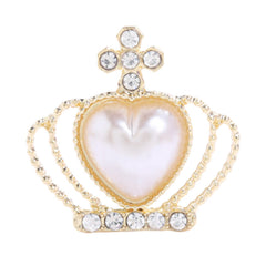 SYGA Pearl Alloy Pendant Crown DIY Fashion Rhinestone Zipper Head Handmade Jewelry Accessories for Necklace, Bracelet (Crystal Purple)