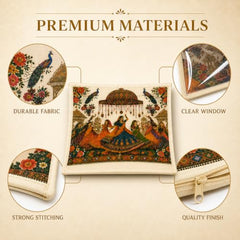 Choego New Season Wedding Print Saree Cover Pack of 12 | Zip closure, Doli Print Reusable storage bags, Ideal for bridal designer sarees, Wardrobe organizer, One side transparent