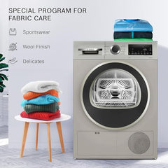 Bosch 9 kg Fully Automatic Front load Condenser Tumble Dryer (2024 Model, WPG24108IN, 5 Drying Options, 14 Programs, Allergy Plus, 100% Drying with 0% Effort, Inbuilt Heater, Silver)
