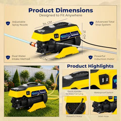 WOSCHER AquaWash 1800W Car Washer High Pressure Gun | 150 Bar Pressure Washer for Car, Bike & Home | Car Washing Pump Machine, 8 L/Min | 18 Months Warranty