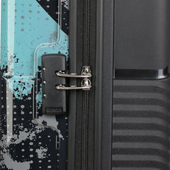 Kamiliant by American Tourister ATHER | Printed Trolley Bag Set of 3 (55+68+79 cms) for Travel|Hard Case Polypropylene (PP) Suitcase|360° 8-Wheel Spinner Luggage Trolley|Combination Lock | Black