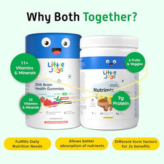 Little Joys DHA Kit (4-6 Years) | With NutriMix (350g) & DHA Gummies (30 day pack) | Omega 3 DHA-Packed Kit for Better Focus & Memory