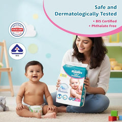 Amazon Brand - Supples Premium Baby Diaper Pants | 108 Baby Diapers | XL | 12-17 Kg | 12 Hrs Absorption | Cushiony Cotton Soft Fabric | Phthalates-Free | Triple Leak Guard | 54 Count, Pack of 2