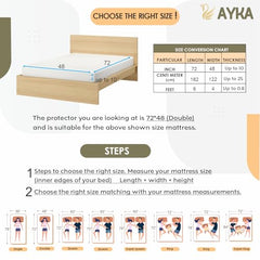 Ayka 100% Waterproof King Size 78x72 inch Cotton Quilted Mattress Protector Breathable Hypoallergenic Noiseless Ultra Soft Elastic Fitted Bed Protector Mattress/Bed Cover (Grey, King (78 * 72”))