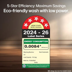 LG 10.5 kg, 5 Star, Roller Jet Pulsator with Soak, Wind Jet Dry Technology, Semi-Automatic Top Load Washing Machine (P105ASRAZ, Burgundy, Rat Away & Smart Filter)