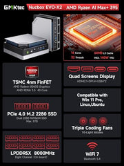 GMKtec AI Mini PC Ryzen Al Max+ 395 (up to 5.1GHz) Mini Gaming Computers