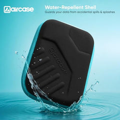 AirCase Hard Disk Cover Case for 2.5 Inch HDD SSD - Lycra EVA Hardshell, Water Resistant | Mesh Pocket for USB Cable, Earphone, Power Bank, Charger | Multi-Gadget Travel Pouch (Grey)