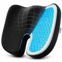 Grin Health Orthopedic Coccyx Seat Cushion | Memory Foam Ergonomic Seat for Tailbone Coccyx Support, Hip, Tailbone, Sciatica & Backpain Relief for Office Chair, Car Seat, Upto 100kg (Black)