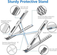 EDNITA ( 2Pcs Mini Laptop Stand for Desk | Portable Metal PC Desk Stand, Aluminium Cooling Pad Mini Clip Compatible with MacBook Apple Laptop, Lenovo, Dell, Hp, Acer & Other Laptops (Black)