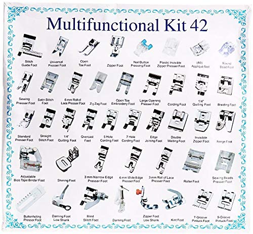 SYGA Home Professional Sewing Machine Presser Feet Kit (Set Of 32 Silver)