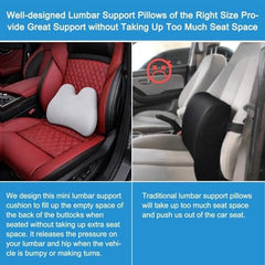 Grin Health Mini Back Support Cushion for Lumbar Support & Back Pain Relief, Backrest for Car Seat, Lower Back Cushion for Office Chair, Driving, Travel Backrest Pillow