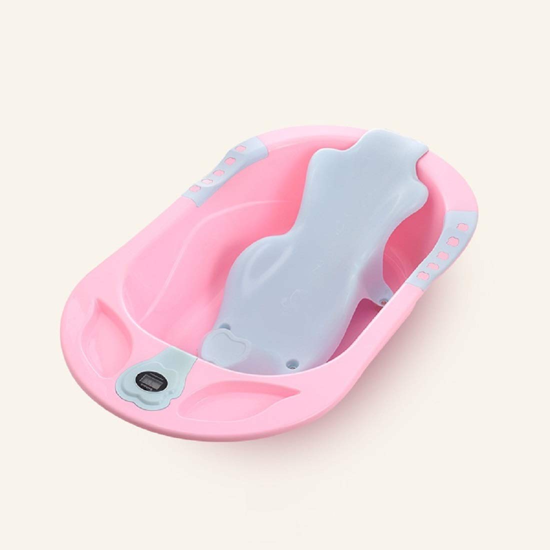 SYGA Baby Bathtub Newborn Flexibath Bathtub with Temperature Sensor and Stand for Baby(Pink)