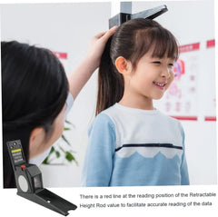 SYGA Height Measuring Tape, 2 Meters Retractable Manual Measuring Tool, Adult Child Height Tool, Metal Ruler Measuring Tool for Height Measurement- Black