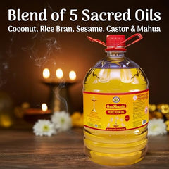 Om Shanthi POOJA MADE PURE Cycle Pure Om Shanthi Puja Oil, Blend Of 5 Puja Oils With Jasmine Fragrance for Daily Puja, Festivals - Pack Of 2 (1 litre per Pack)