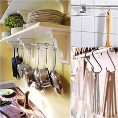 RARE-ZONE Heavy Duty Hooks Stainless Steel S Shaped Hanging Hangers Hooks for Kitchen, Bathroom, Bedroom and Office: Pan, Pot, Coat, Bag, Plants (Height - 3.5 Inch, Thickness - 4 mm) (12)