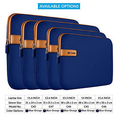 AirCase Protective Laptop Bag Sleeve fits Upto 15.6" Laptop/MacBook, Wrinkle Free, Padded, Waterproof Light Neoprene case Cover Pouch, for Men & Women, Blue- 6 Months Warranty