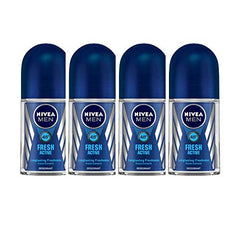 Nivea Woody Fresh Active Roll On For Men, Anti-Perspirant, 50 Ml & Men Body Wash, Deep Impact, 3 In 1 Shower Gel For Body, Face & Hair, With Microfine Clay, 250 Ml