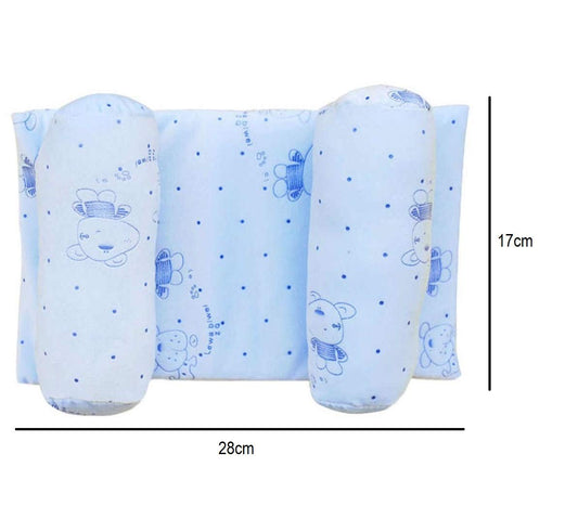 SYGA Infant Pillow Cartoon Baby Pillow Newborn Soft Sleeping Positioner Anti roll Cushion Baby Pillow(Blue)