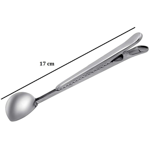 SYGA Coffee Scoop Clip, Stainless Steel Coffee Scoop Bag Clip, Multifunction Coffee Scoop with Clip, Coffee Scoop and Bag Clip for Coffee, Tea