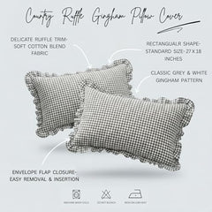 Sleepy Threads Pink Pillow Covers - Set of 2 | 27 x 18 Inch | Rectangular Checkered 220 TC Pillow Cases | Soft & Breathable with Envelope Closure | Throw Pillow Case for Sofa, Living Room, Bedroom