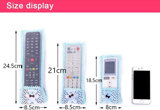 SYGA Fancy Cartoon Bear Fabric Lace Remote Cover TV AC Set Top Box Remote Control Case Teddy Bear Gadgets Appliances- Beige, Set of 3 Pcs