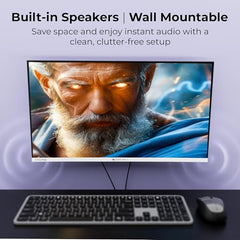Zebronics 27 Inch QHD Gaming Monitor, 180Hz Refresh Rate, 1ms MPRT, IPS Display, 300 Nits, HDR10, 1.07B Colors, 2 x HDMI, 2 x DP, Bezel-Less Design, Built-in Speakers, Wall Mountable (A27QHD LED)