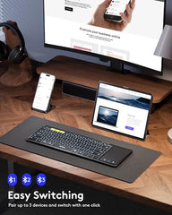 Samsers Full-Size Backlit Foldable Bluetooth Keyboard with Touchpad, Black