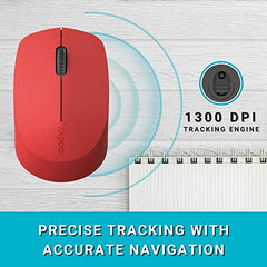 Rapoo M100 Multi Device Bluetooth 4.0, 5.0 & Wireless 2.4GHz Mouse, Blue