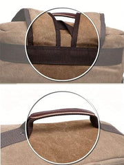 FUR JADEN Eco Friendly Travel 4 Compartment Laptop Backpack Made of Water Resistant Sustainable Canvas and Vegan Leather for Unisex for Travel Hiking Work (Coffee)