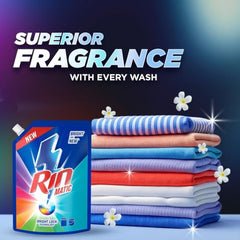 RIN Matic Liquid Detergent, 2Kg, for Dazzling Brightness, with Bright Lock Technology, Long-Lasting Fragrance, for Top Load Washing Machines