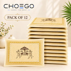 Choego New Season Wedding Print Saree Cover Pack of 12 | Zip closure, Doli Print Reusable storage bags, Ideal for bridal designer sarees, Wardrobe organizer, One side transparent
