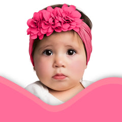 SYGA Pack Of 3 Baby Headbands Nylon Soft Strechable Bow Hairbands for Newborns, Infants, Toddlers and Kids 0-3 Years(BigRed, LightPink,WineRed)