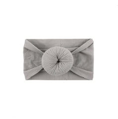 SYGA Pack Of 2 Baby Headbands Soft Cotton Strechable Turban Hairbands For Newborn Infant Toddlers Kids 0-3 Years (Pink-Grey)