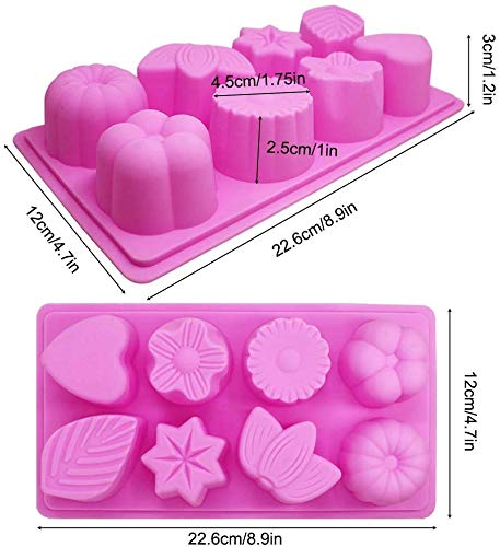 SYGA 8 Cavity Different Leaves Designs Muffins Jelly Candle Soap Silicone Mould (Colour May Vary)