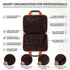 VISMIINTREND Laptop Leather Bag for Man | Coffee Brown