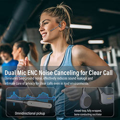 222 Bone Sound Bluetooth Headphones With Microphone, 5.3 Open Ear Multipoint Connection, Sports Headset for Office, Meeting, Online Learning
